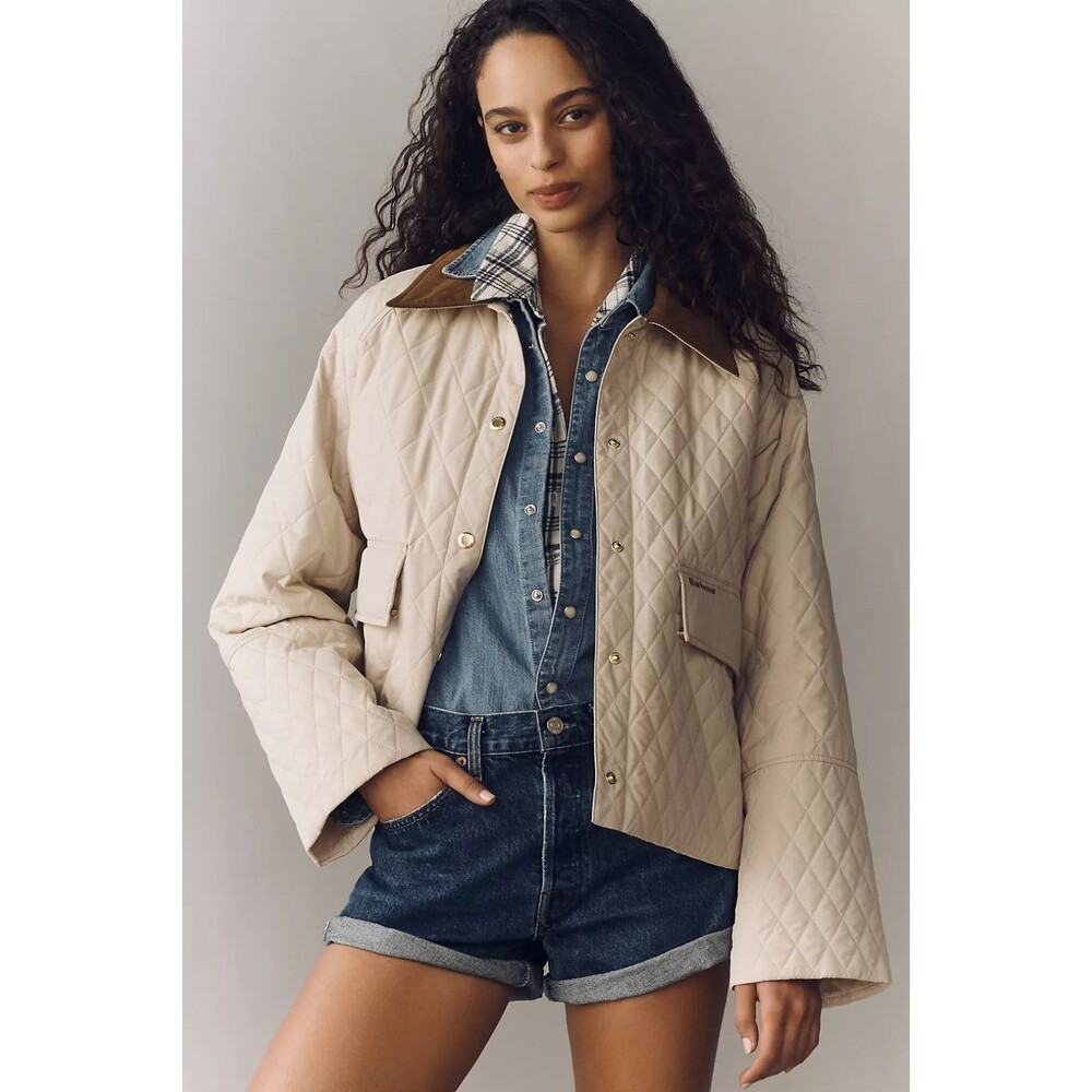 Barbour Anthropologie Kirby Womenβs Quilted Chore Barn Jacket size 8US/ 12UK NWT